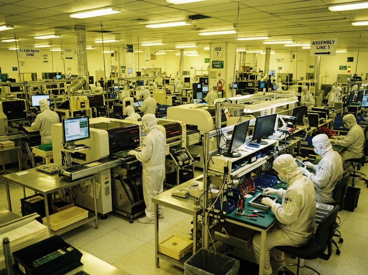 ISO-certified clean room display module manufacturing facility