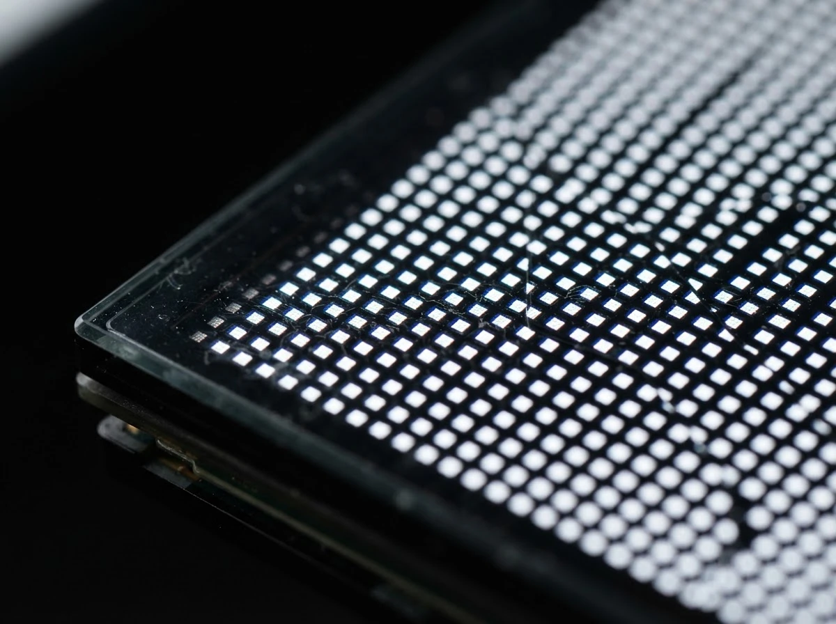 OLED display pixel structure macro close-up infinite contrast