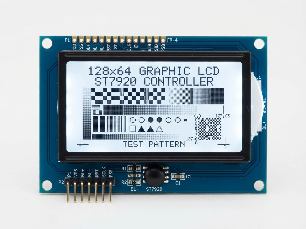 128x64 graphic LCD module with white backlight
