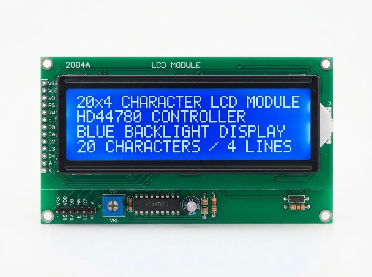 20x4 character LCD module with blue backlight